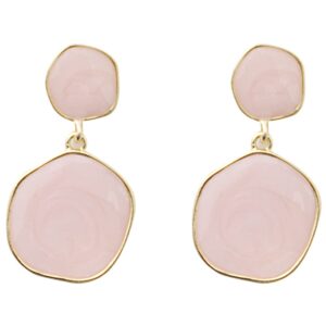 Flairs New York Marble Drop Dangle Earrings Set (Baby Pink Marble, Pack of 1 Pair)