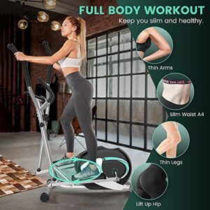 Dripex Elliptical Machines for Home, Cardio Fitness Cross Trainer w/Hyper-Quiet Magnetic Drive System, 8 Resistance Levels, 6KG Flywheel, Heart Rate Sensor, LCD Monitor, Device Holder