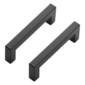 ravinte 25 pack black cabinet pulls 4 inch square cabinet handles matte black kitchen hardware for cabinet square drawer pulls