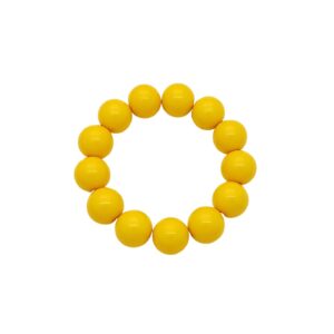 BA UNIQUE FASHION Women's Chunky Large Simulated Pearl Statement Necklace, Bracelet, Earring Set (Cyber Yellow)