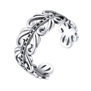 ChicSilver 925 Sterling Silver Ring 8mm Irish Celtic Knot Ring Eternity Wedding Band for Women Adjustable