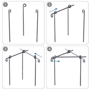 Camping Tripod Campfire Stand portable campfire,Over Fire Camp Grill with Carrying Bag for Outdoor Open Flame Cooking