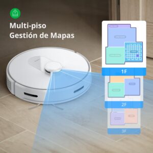 + 360 S8 Robot Vacuum and Mop Cleaner, Customized Smart Mapping, LiDAR Navigation, 2700Pa Strong Suction, Self-Charging Work with Alexa/WiFi/APP, Ideal for Carpet and Pet Hair