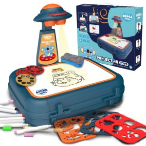 drawing projector for kids, toys for girls 4-6, art sketch projector drawing and tracing include 64 projection image, color pen, drawing stencil, kids learn how to draw toys set for boys girl ages 3-5