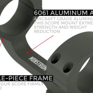 Monstrum G3 5-25x50 First Focal Plane FFP Rifle Scope with Illuminated MOA Reticle | ME308 Extended Series Offset Scope Mount | Bundle