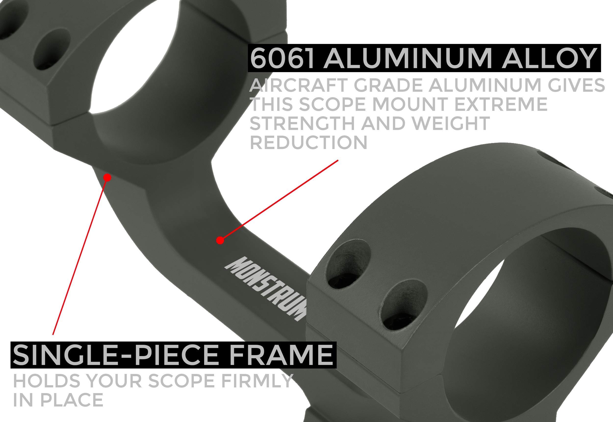 Monstrum G3 5-25x50 First Focal Plane FFP Rifle Scope with Illuminated MOA Reticle | ME308 Extended Series Offset Scope Mount | Bundle