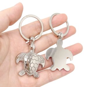 Honbay 6PCS Metal Turtle Keychains Tortoise Keyfob Car Keyrings Bag Charm Pendant Funny Keychains for Women Men Handbags Purses Belts