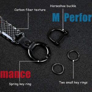 QOMAGO Car M 3 color keychain carbon fiber resin leather alloy Set Fashion Sports car keyring