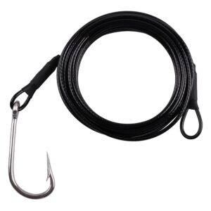 fishing shark rig big game stainless steel fishing hooks with 400lb nylon coated cable leader rigging surf shark fishing rigs for shark tuna saltwater fishing