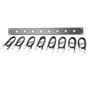 19" Antenna Re-Location Rack Mount Kit 1U Front Panel 8 Hole Ports w/ 8 Cables