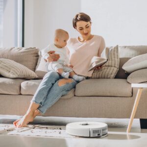 + 360 S8 Robot Vacuum and Mop Cleaner, Customized Smart Mapping, LiDAR Navigation, 2700Pa Strong Suction, Self-Charging Work with Alexa/WiFi/APP, Ideal for Carpet and Pet Hair