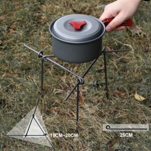 Camping Tripod Campfire Stand portable campfire,Over Fire Camp Grill with Carrying Bag for Outdoor Open Flame Cooking