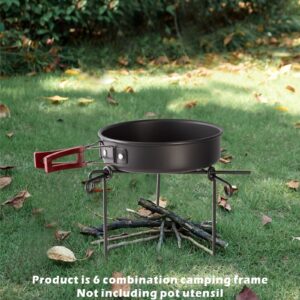 Camping Tripod Campfire Stand portable campfire,Over Fire Camp Grill with Carrying Bag for Outdoor Open Flame Cooking