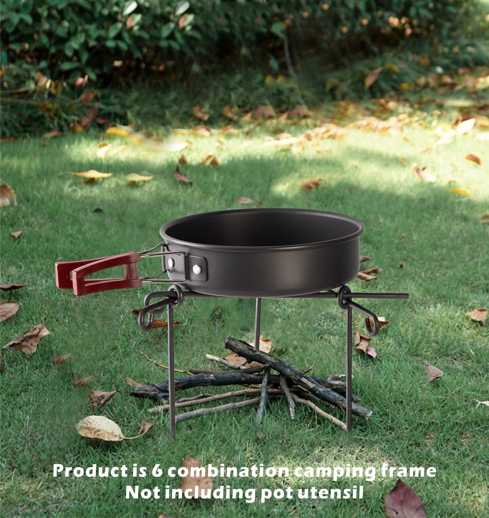 Camping Tripod Campfire Stand portable campfire,Over Fire Camp Grill with Carrying Bag for Outdoor Open Flame Cooking