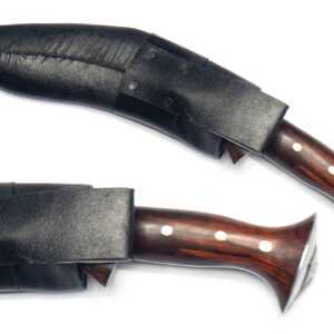 ESK GROUP Panawal Kukri Knife – 10 Inch Blade, 5 Inch Rosewood Handle with buffalo Leather Sheath and two small knives (Karda and Chakmak) - Handmade in Nepal