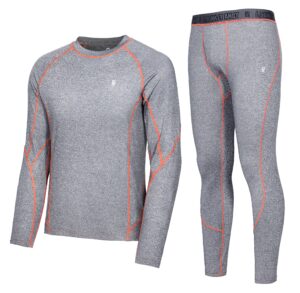 little donkey andy men's thermal underwear set performance base layer wicking active long johns top & bottom with fly gray xl