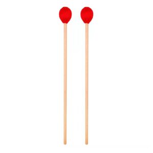 Marimba Mallets Medium Red Hard Yarn Head Keyboard Marimba Mallets with Maple Handles for Percussion Marimba Playing, Pack of 2