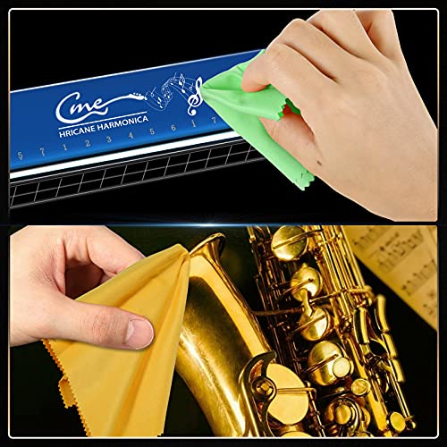 Hricane Guitar Cloths Ultrafine fiber suede (8-Pack 12"x12") Plush Polishing Cloths for Musical Instruments Premium Polishing & Cleaning Cloths for Guitar Violin Piano Clarinet Trumpet Sax Universal