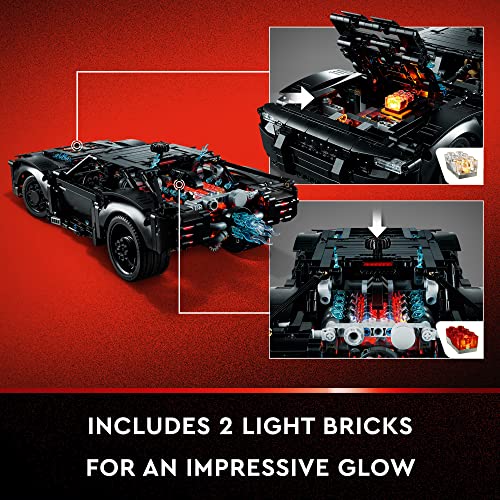 LEGO Technic The Batman – Batmobile 42127 Model Car Building Toy, 2022 Movie Set, Superhero Gifts for Kids and Teen Fans with Light Bricks