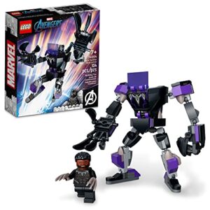 lego marvel black panther mech armor 76204 building kit; collectible mech and minifigure for super-hero kids aged 7+ (124 pieces)