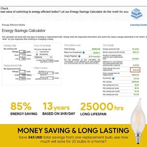 AMDTU E12 60 Watt Equivalent Frosted LED Candelabra Bulb Candle CA10 Chandelier Light Dimmable Small Base, Ideal for Dining Rooms, Living Rooms, and Porch, Long-Lasting Light for Cozy Indoor Settings