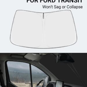 Proadsy 2024 Upgrade Front Windshield Sun Shade Foldable Sunshade Protector Custom Fit 2024 2023 2022 2021 2020 2019 2018 2017 2016 2015 Ford Transit Accessories