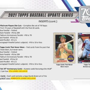 2021 Topps Update Baseball Hobby Box(24 Packs/14 Cards,1 Silver Pk, Auto or Mem)