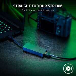 Razer Ripsaw X USB Capture Card w/Camera Connection: 4K 30FPS - OBS & Streamlabs Compatible - for Streaming, Gaming, Video Conference, Zoom, Teams - HDMI 2.0 & USB 3.0 - Compact Design - Plug & Play