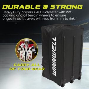 Winnwell Hockey Wheel Goalie Bag - Large Equipment Bag With Wheels To Store Goalie Gear - Made For Ice & Field Hockey Goalies - Senior