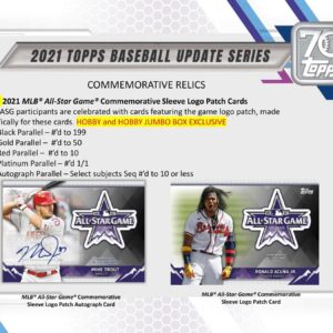 2021 Topps Update Baseball Hobby Box(24 Packs/14 Cards,1 Silver Pk, Auto or Mem)