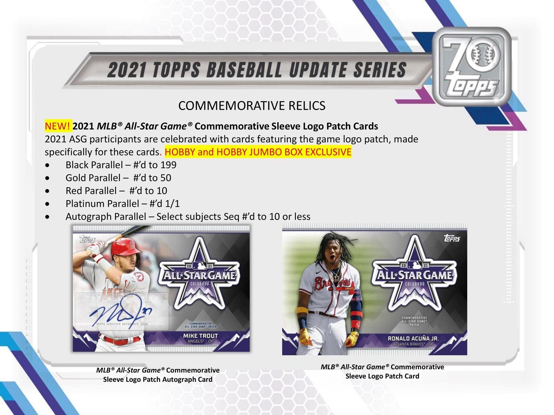 2021 Topps Update Baseball Hobby Box(24 Packs/14 Cards,1 Silver Pk, Auto or Mem)