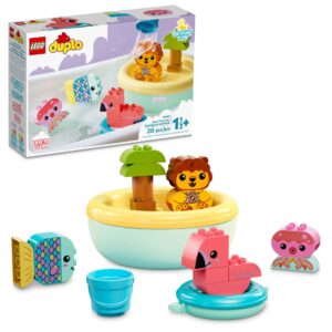 lego duplo bath time fun: floating animal island 10966 bath toy for babies and toddlers 1.5 plus years old, baby bathtub water toys, easy to clean