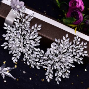 HAIPEI Bridal Wedding Hair comb Wedding Headpiece for Bride Rhinestone Wedding Headband Crystal Hair Accessories for Women and Girls (Silver), one size