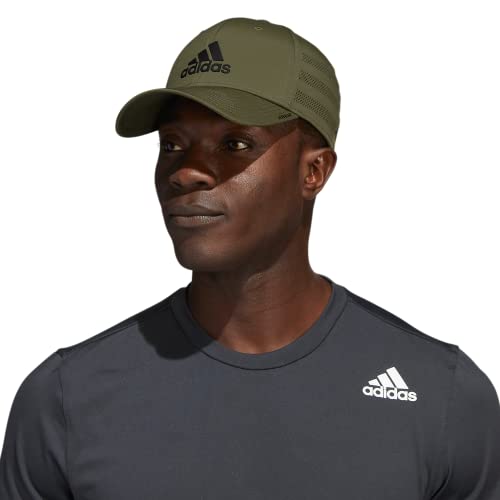 adidas Men's Gameday 3 Structured Stretch Fit Cap, Focus Olive Green/Black, Large-X-Large