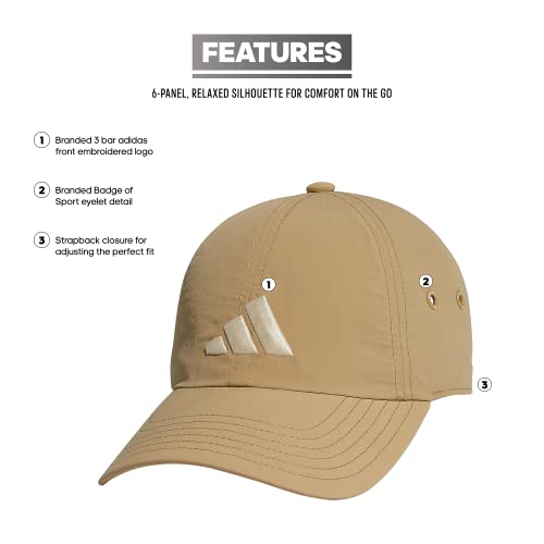 adidas Women's Influencer 3 Relaxed Strapback Adjustable Fit Hat, Beige Tone/Ecru Tint Beige, One Size