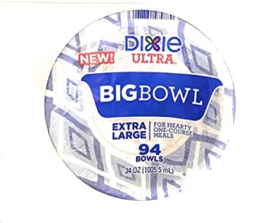 dixie ultra big bowl, 34 oz printed disposable paper bowl, 94 count