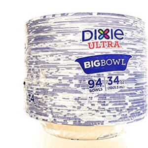 Dixie Ultra Big Bowl, 34 oz Printed Disposable Paper Bowl, 94 Count