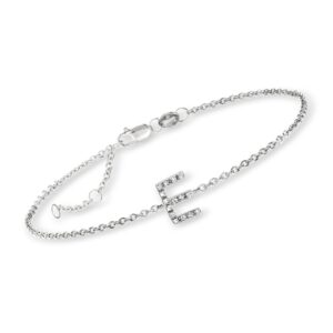 Ross-Simons RS Pure M - Diamond-Accented Initial Bracelet in Sterling Silver. 7 inches