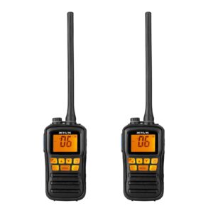 retevis rm01 ship to shore radio handheld, marine walkie talkies waterproof, floating, noaa weather alert, marine two-way radios (2 pack)