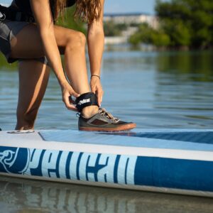 Pelican Boracay Premium Inflatable Stand Up Paddle Board - 3 Pieces SUP Paddle - Accessories, Leash, Hand Pump & Carry Bag - 10.4 ft - White/Blue