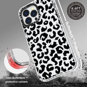 MOSNOVO for iPhone 13 Pro Case, [Buffertech 6.6 ft Drop Impact] [Anti Peel Off] Clear Shockproof TPU Protective Bumper Phone Cases Cover with Black Leopard Print Design for iPhone 13 Pro