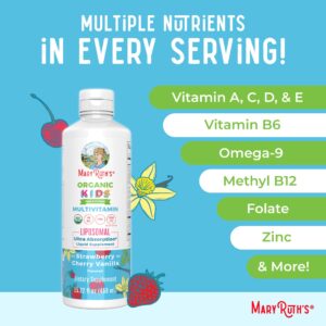 MaryRuth's Kids Multivitamin lipsomal | Vegan, Sugar-Free Vitamins for Kids Ages 2+ | Childrens Vitamins 1-2 Month Supply | Multivitamin for Kids | Multi | Kids Vitamins | 15.22 Fl Oz