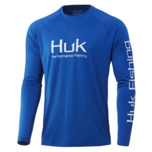 huk pursuit vented long sleeve shirt|+30 upf fishing shirt large