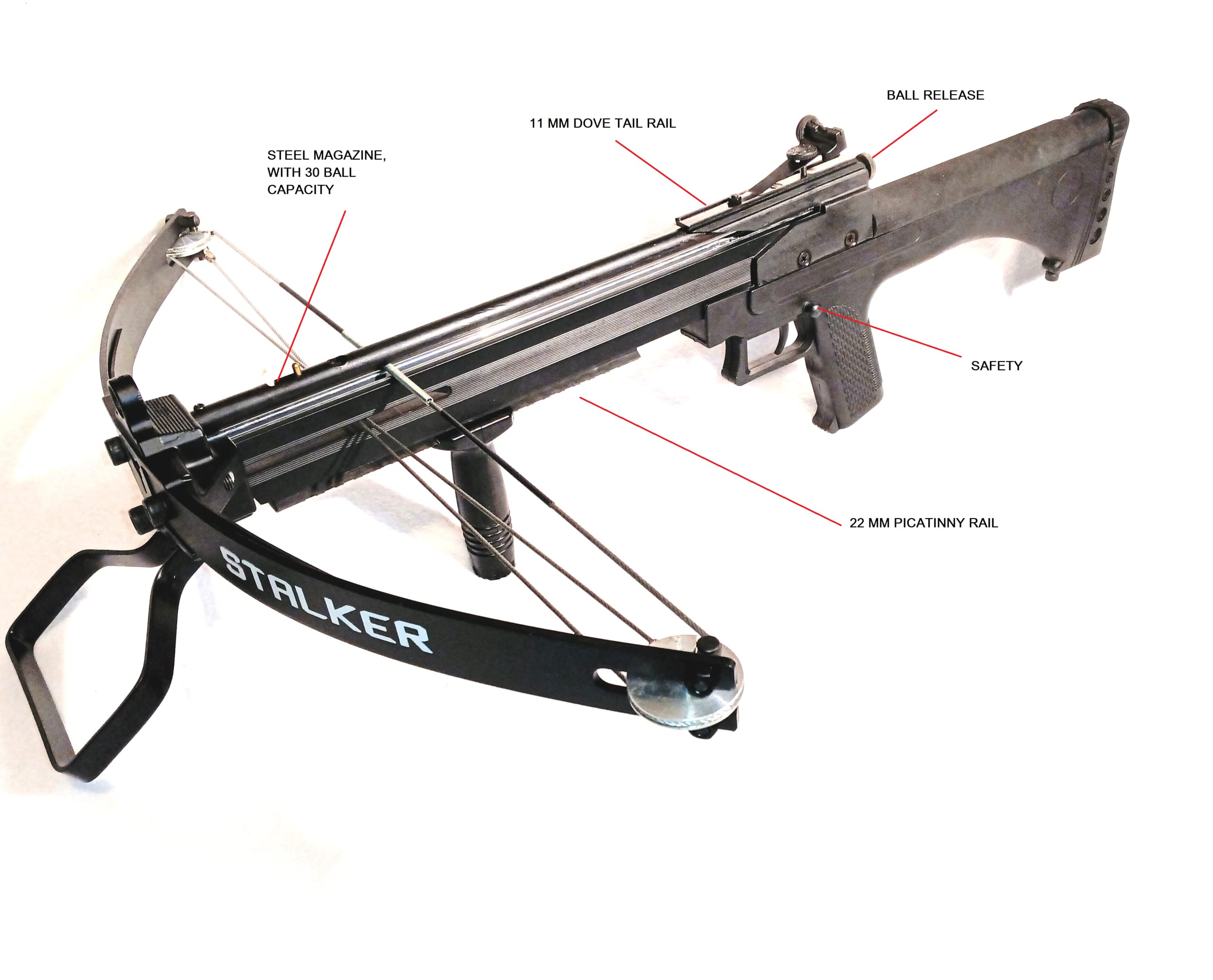 WT-Stalker Repeating Compound Crossbow Shoots Steel Balls and Bolts