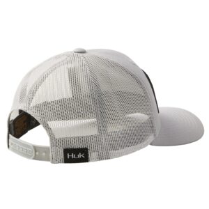 HUK mens Mesh Trucker Snapback | Anti-Glare Fishing Hat, Huk & Bars - Oyster, One Size US