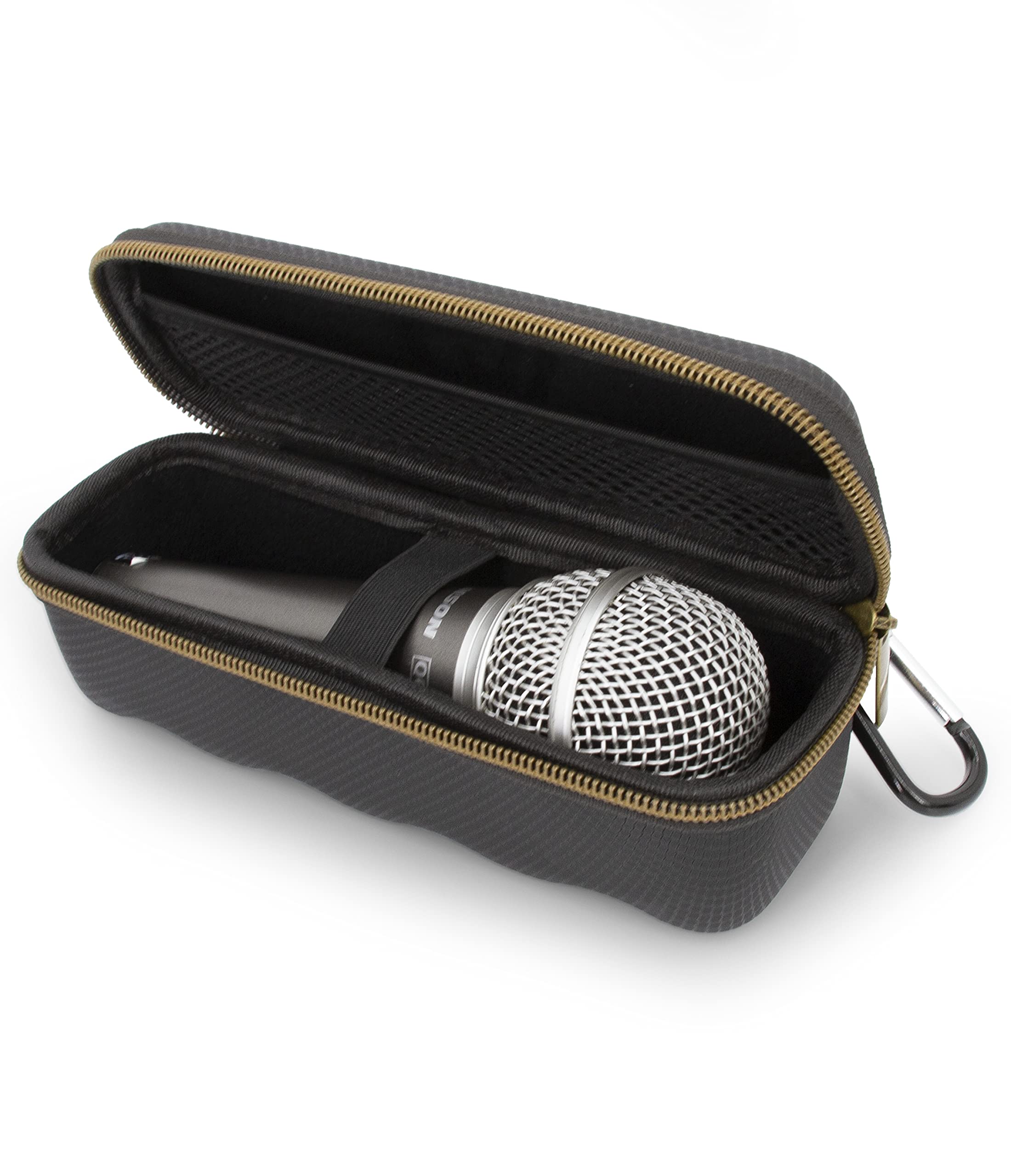 CASEMATIX Microphone Case Compatible with Wired Microphone Models up to 6.75” Maximum, Ultra Compact Mic Case Fits Singing, Vocal Dynamic Handheld Wired Microphones