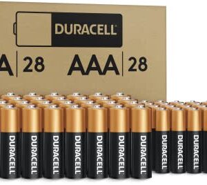 Duracell Coppertop AA + AAA Batteries, 56 Count Pack Double A and Triple A Alkaline Battery with Power Boost Ingredients, Long-lasting Power (Ecommerce Packaging)