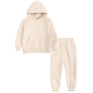 MYGBCPJS Youth 2PCS Jogger Outfits Set Fleece Hooded + Sweatpants Boys Girls Athletic Sweatsuits Pullover Clothes