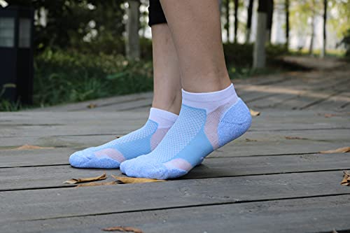 YBAOBAO Womens Performance Mesh Ventilating Comfort Athletic Socks ( 10 Pairs) (Multicolor, Shoe size:5-7)