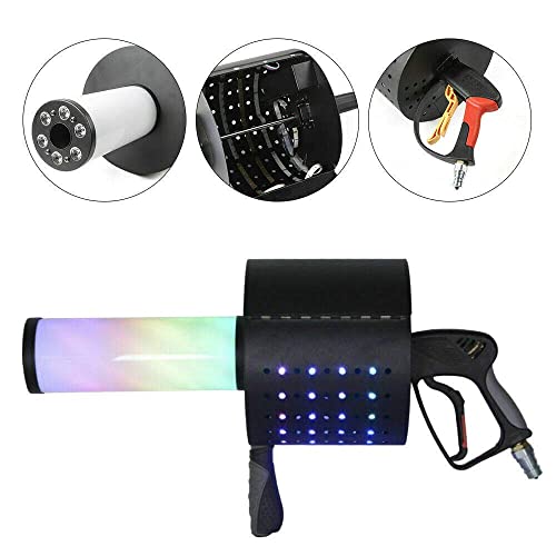 CO2 Cannon Confetti Machine Handheld 7 Colors LED Confetti Blaster Gun Professional Confetti Launcher for Concerts, Parties, Club, Wedding, Theater